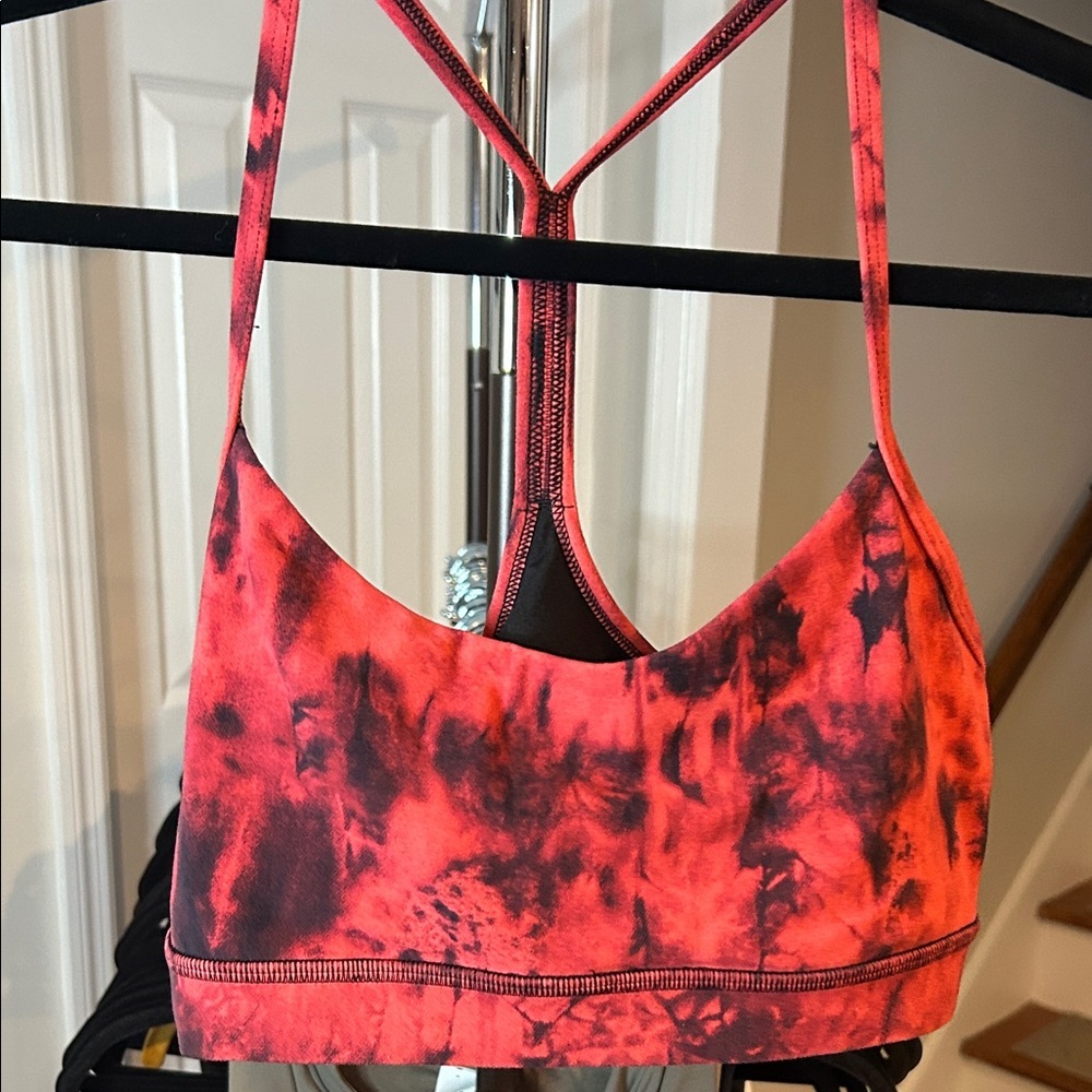 Lululemon Flow Y Women's Tie-Dye Sports Bra RED size 10